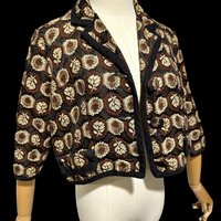 GLORIA SARANSON vintage evening jacket, 1950s cropped top, bolero shrug dinner coat