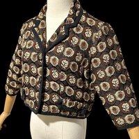 GLORIA SARANSON vintage evening jacket, 1950s cropped top, bolero shrug dinner coat