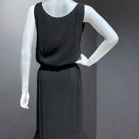 GEOFFREY BEENE vintage cocktail dress, 1960s little black dress, blouson shirt dress