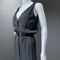 GEOFFREY BEENE vintage cocktail dress, 1960s little black dress, blouson shirt dress