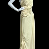 VERA WANG Vintage wedding dress, One Shoulder ruched bodice evening slip dress