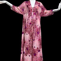 VANITY FAIR vintage nightgown robe set, 1970s Lingerie Pink floral slip dress, night gown and robe, medium