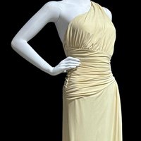 VERA WANG Vintage wedding dress, One Shoulder ruched bodice evening slip dress