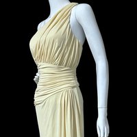 VERA WANG Vintage wedding dress, One Shoulder ruched bodice evening slip dress