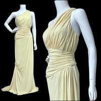 VERA WANG Vintage wedding dress, One Shoulder ruched bodice evening slip dress