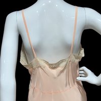 ALIDA The Richly Clad, Vintage 1930s Nightgown Slip Dress, baby pink rayon and lace sheath dress