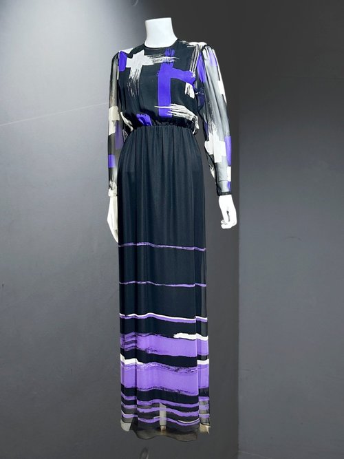 HANAE MORI vintage evening dress gown, 1960s for Martha Palm Beach