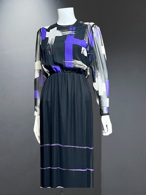 HANAE MORI vintage evening dress gown, 1960s for Martha Palm Beach