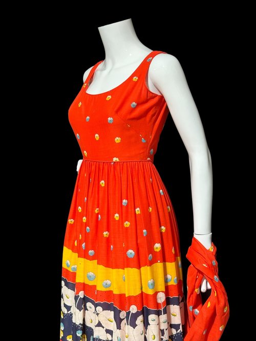 SHANNON ROGERS JERRY SILVERMAN vintage 1960s maxi dress and wrap