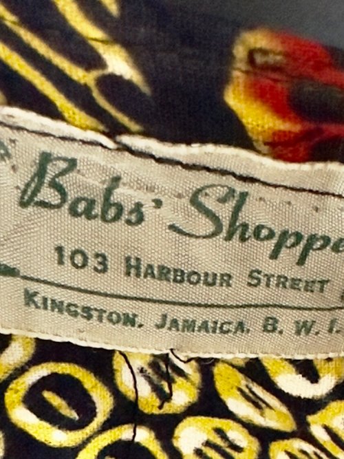 BABS' SHOPPE 1950s vintage cotton dress, pinup bombshell island girl shelf bust Sundress