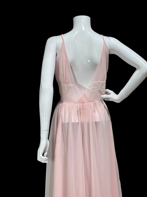 GLYDON'S Hollywood vintage 1950s pink nightgown slip dress