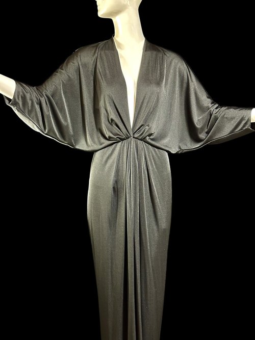 LUCIE ANN BEVERLY Hills, vintage caftan Black knit evening dress