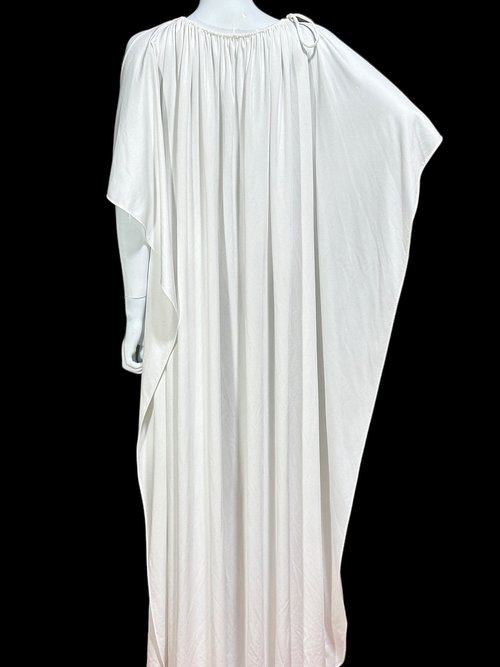 Lucie Ann Beverly Hills Vintage White Cold Shoulder Caftan Evening Gown