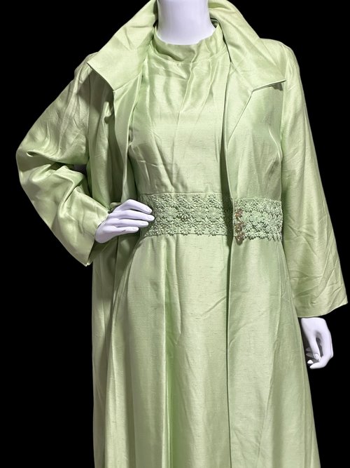 CUSTOM MADE 1960s vintage cocktail dress & matching coat set