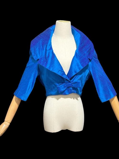 1950s vintage evening jacket, Custom Made cropped bolero shrug dinner coat