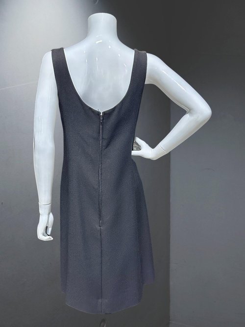 LILLIE RUBIN vintage 1960s dress, knee length little black dress, cocktail dress