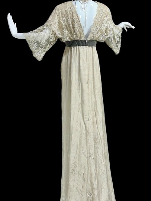 CAROL PERETZ 1980s vintage evening wedding dress, 100% SILK Edwardian Titanic style party gown, 34 bust