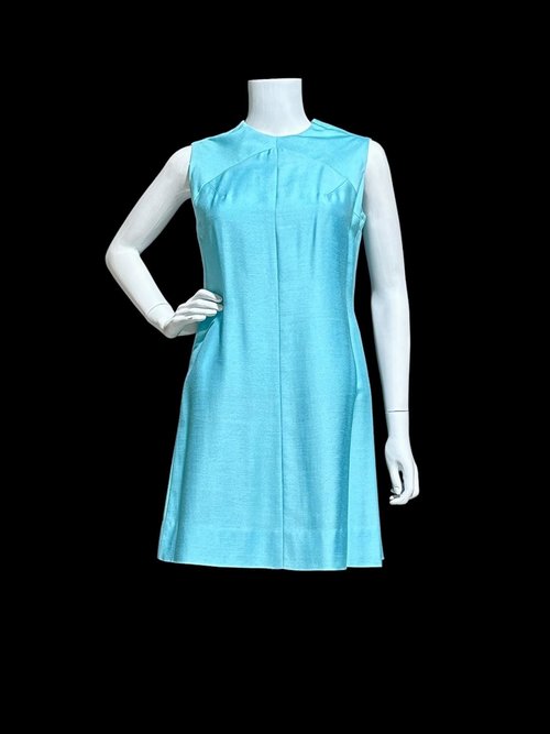 HELEN WHITING vintage 1960s dress set, cocktail dress and coat set, Robin's egg blue 