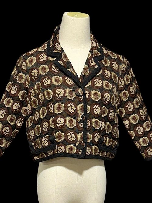 GLORIA SARANSON vintage evening jacket, 1950s cropped top, bolero shrug dinner coat