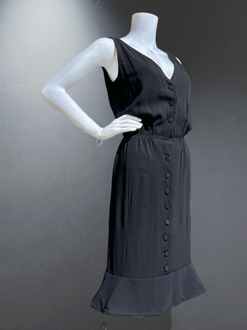 GEOFFREY BEENE vintage cocktail dress, 1960s little black dress, blouson shirt dress