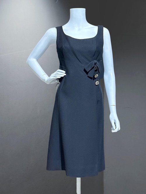 LILLIE RUBIN vintage 1960s dress, knee length little black dress, cocktail dress