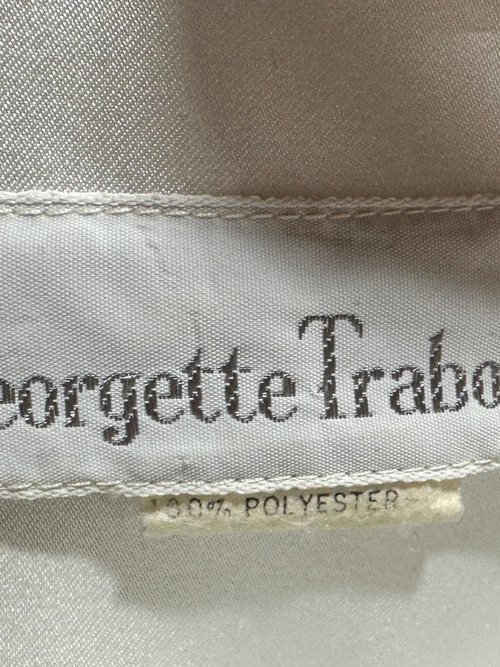 GEORGETTE TRABOLSI, vintage dressing gown robe, White bridal peignoir lingerie, cutout puffed sleeves, wrap front