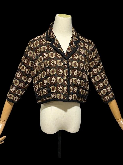 GLORIA SARANSON vintage evening jacket, 1950s cropped top, bolero shrug dinner coat