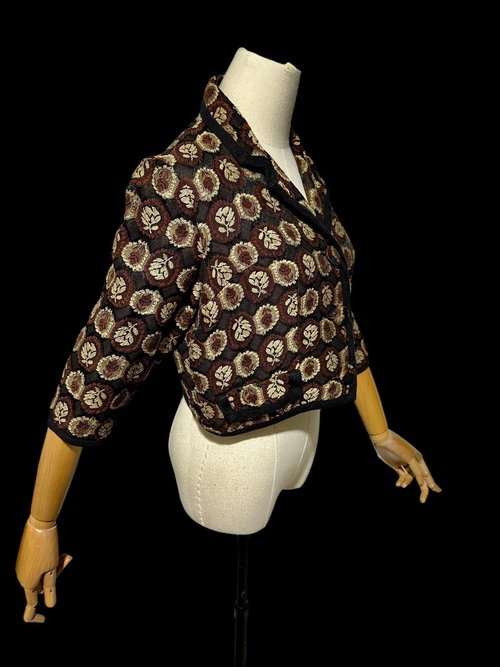 GLORIA SARANSON vintage evening jacket, 1950s cropped top, bolero shrug dinner coat