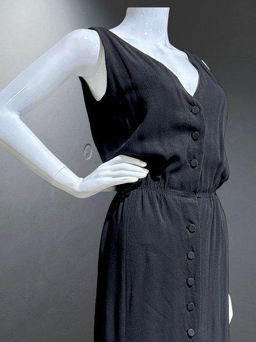 GEOFFREY BEENE vintage cocktail dress, 1960s little black dress, blouson shirt dress