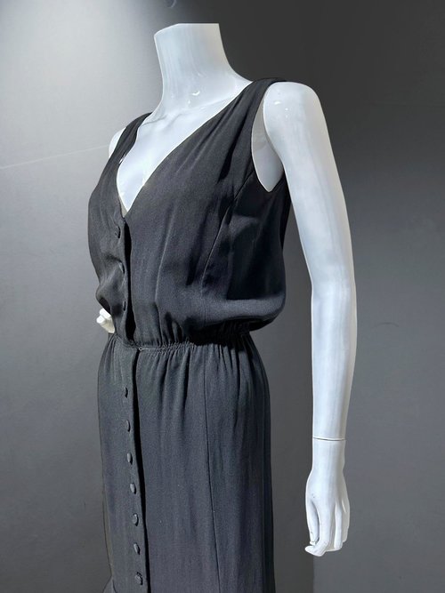 GEOFFREY BEENE vintage cocktail dress, 1960s little black dress, blouson shirt dress