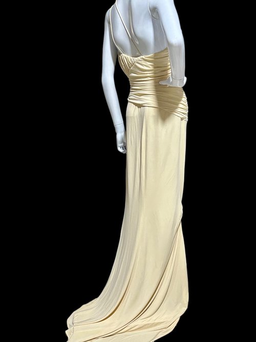 VERA WANG Vintage wedding dress, One Shoulder ruched bodice evening slip dress