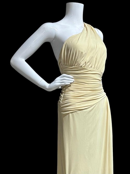 VERA WANG Vintage wedding dress, One Shoulder ruched bodice evening slip dress