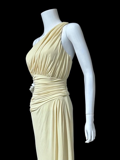 VERA WANG Vintage wedding dress, One Shoulder ruched bodice evening slip dress