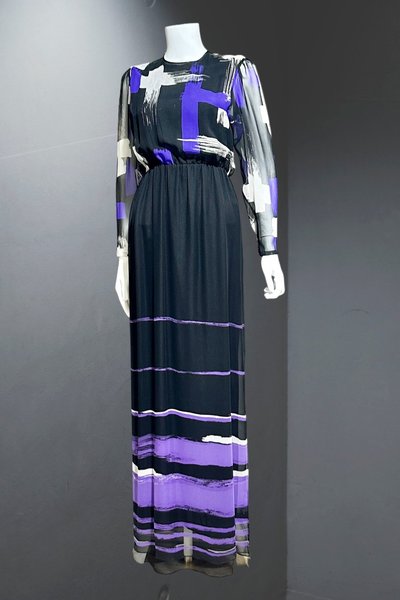 HANAE MORI vintage evening dress gown, 1960s for Martha Palm Beach