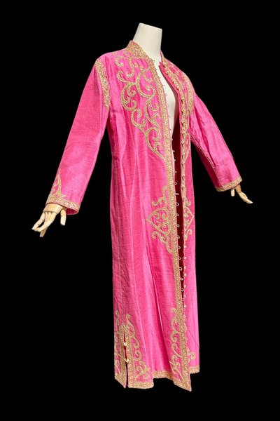 MOURJANA Moroccan kaftan, 1960s vintage evening caftan dress, Hand Made raw silk